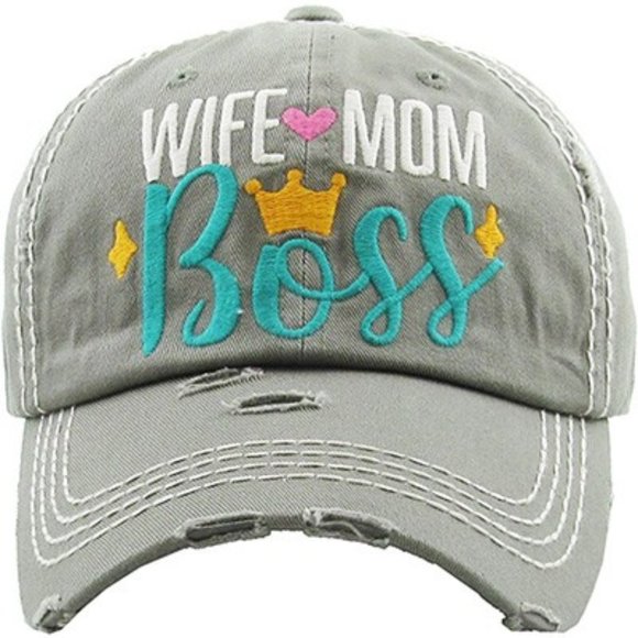Wife, Mom, Boss Snap On Baseball Hat - Picture 1 of 4